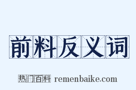 前料反义词是什么意思的图片